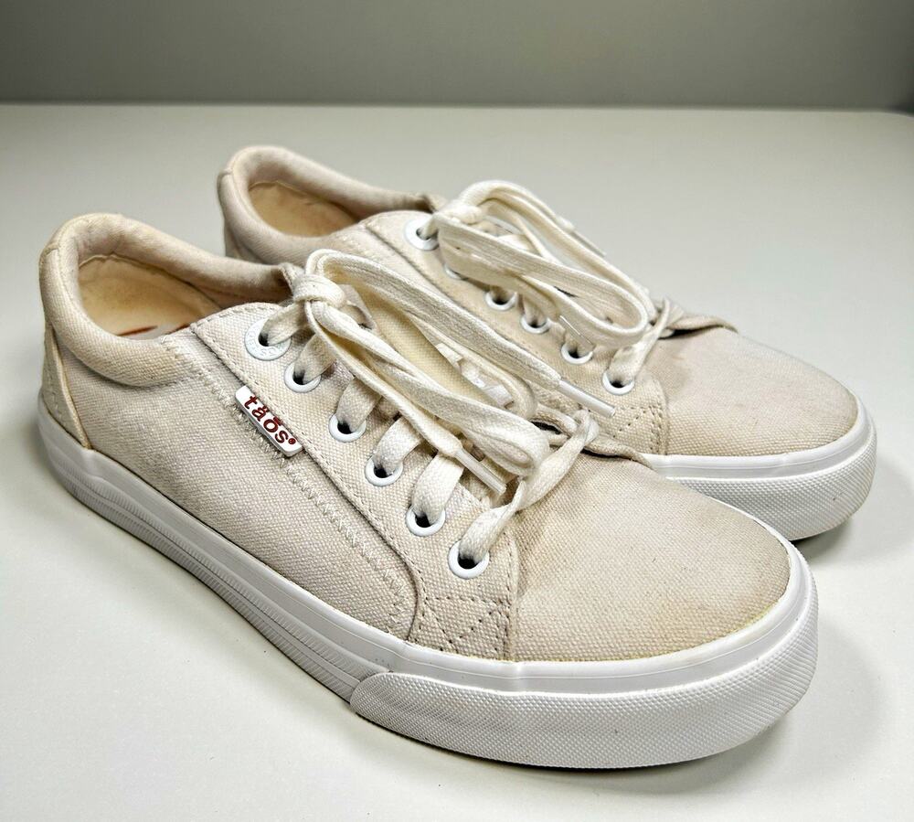 Taos Plim Soul Womens 6.5 White Canvas Comfort Sneakers PLS-13644 Lace Up